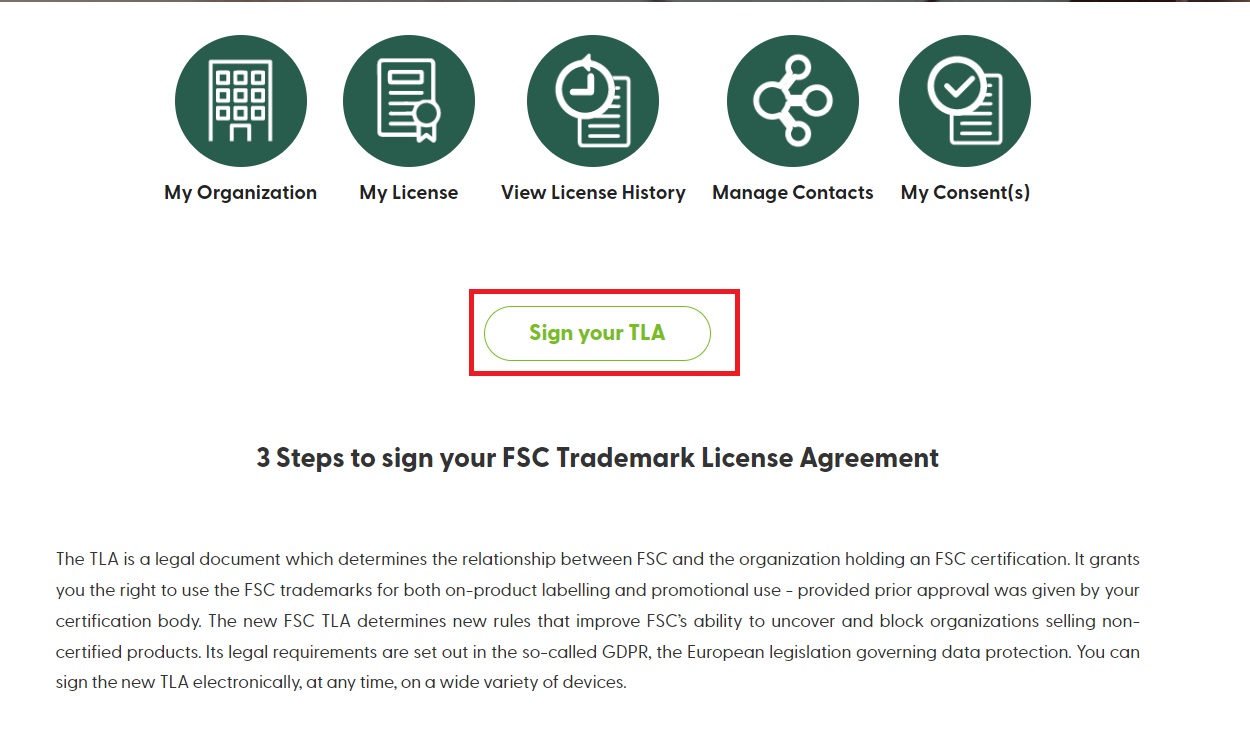 TLAの電子署名手続き開始方法 | Forest Stewardship Council